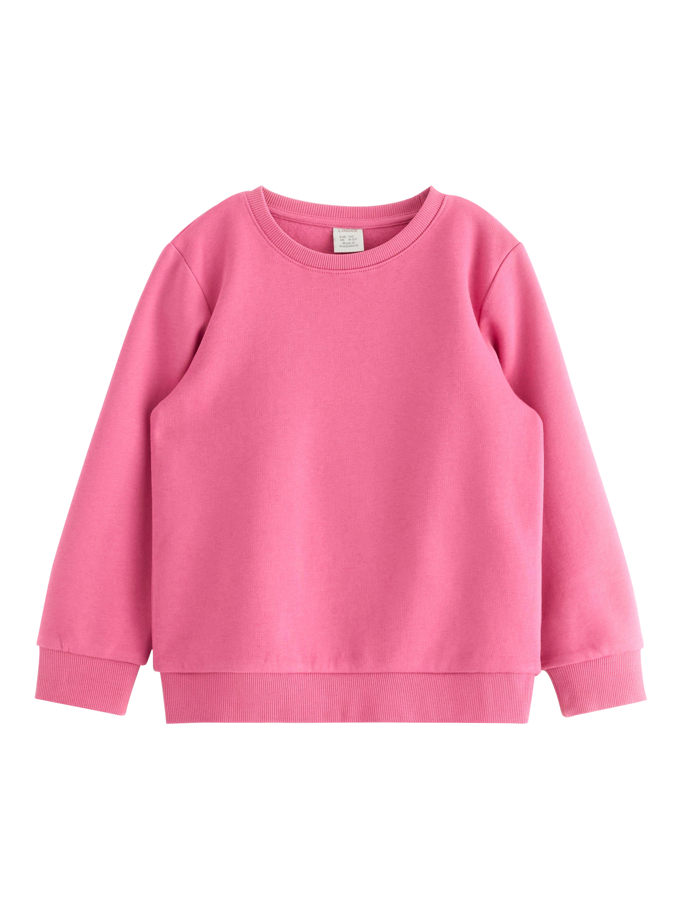 Product image 4 of 6, which shows Lindex Kids' Cotton Blend Crew Neck Sweatshirt, Pink, 18-24 months