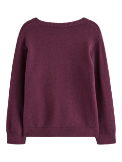 Lindex Kids' Long Sleeved Bunny Jumper, Dark Lilac - view 2, Dark Lilac