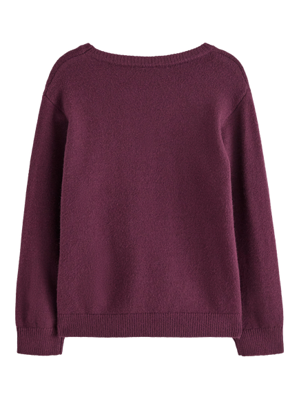 Lindex Kids' Long Sleeved Bunny Jumper, Dark Lilac - view 2, Dark Lilac
