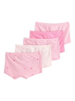 Lindex Kids' Cotton Blend Boxer Briefs, Pack of 5, Light Pink - view 2, Light Pink