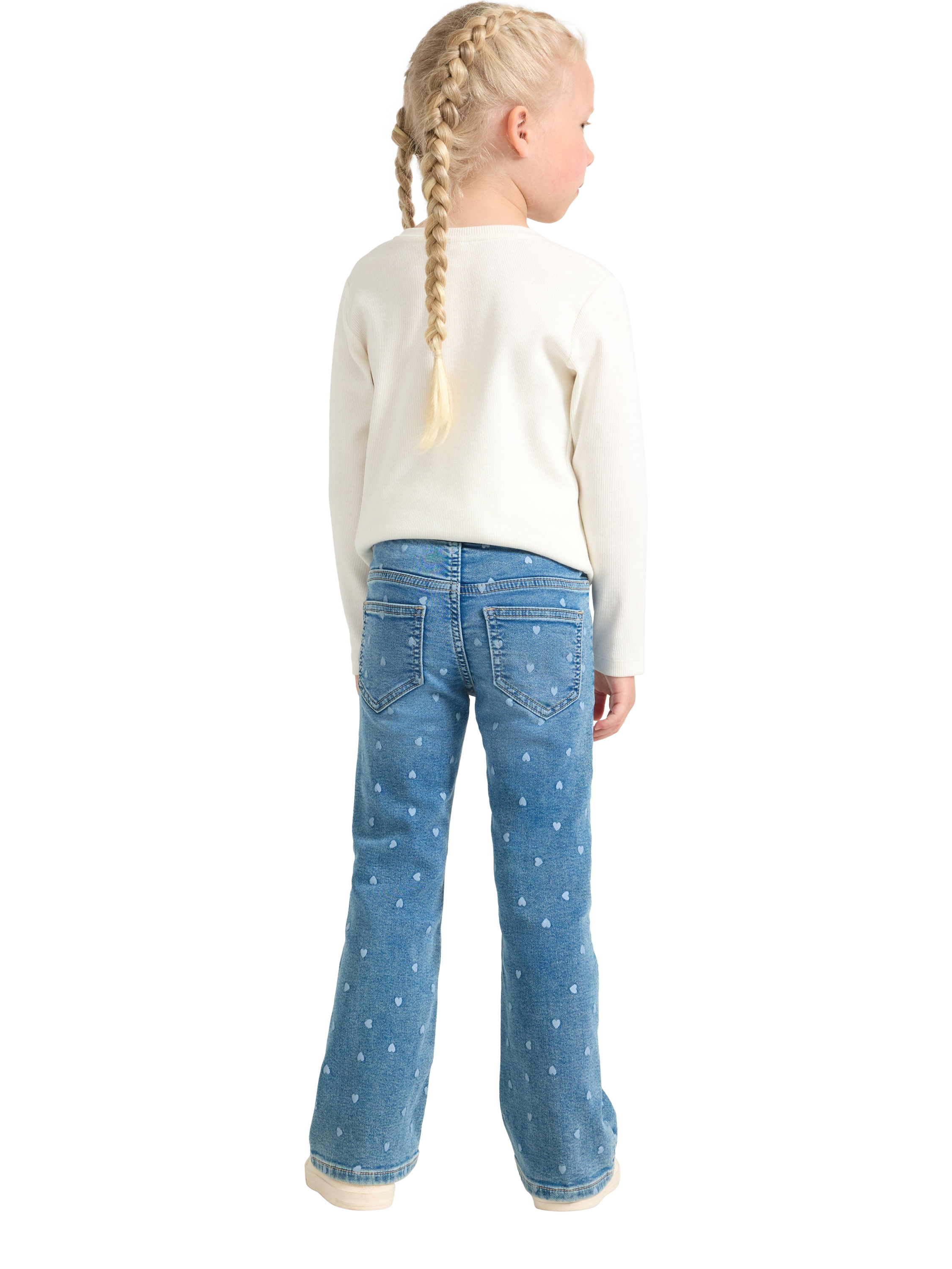 Product image 2 of 6, which shows Lindex Kids' Freyja Denim Flared Jeans, Blue, 3-4 years
