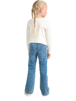 Lindex Kids' Freyja Denim Flared Jeans, Blue - view 2, Blue