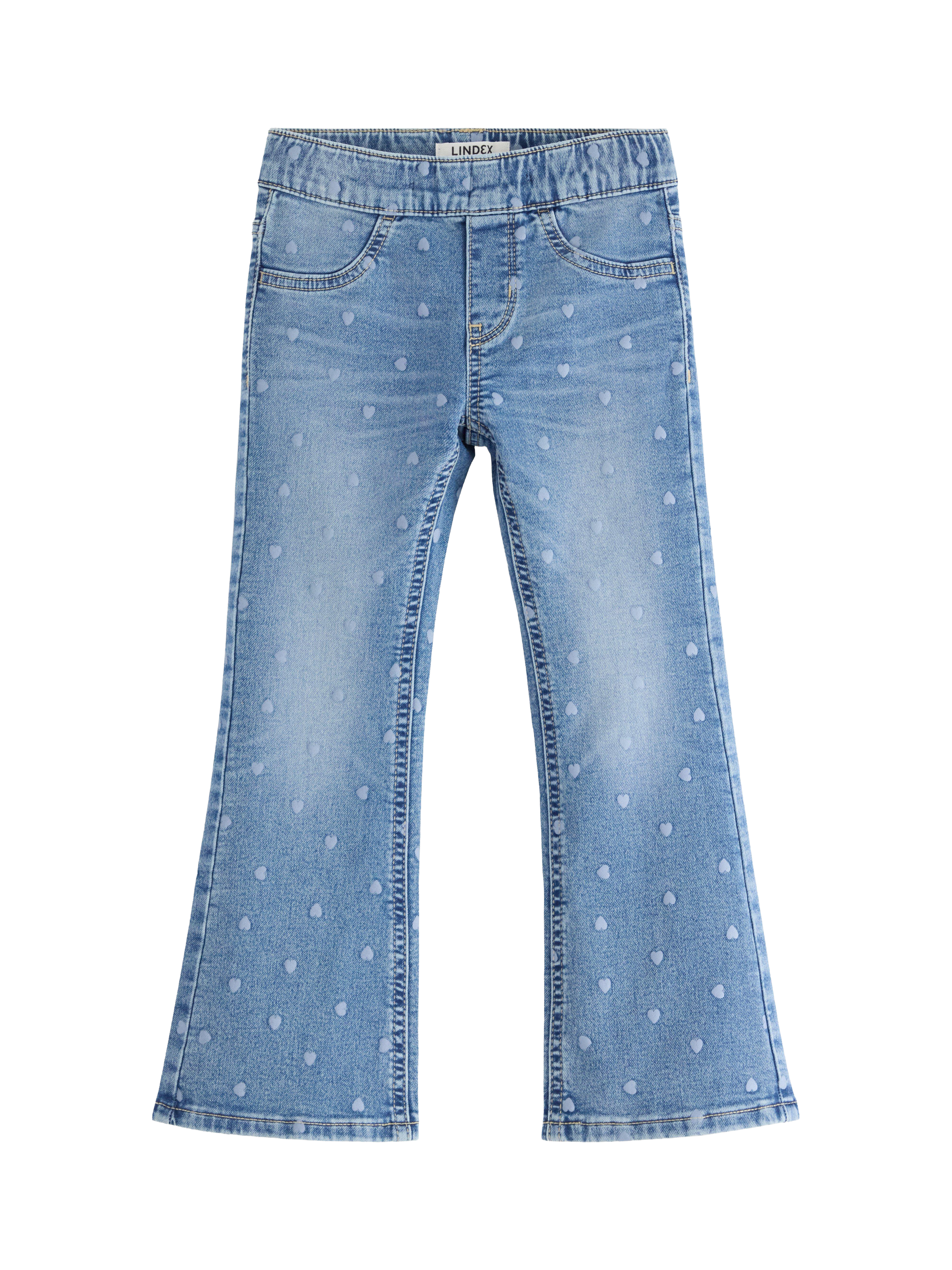 Product image 4 of 6, which shows Lindex Kids' Freyja Denim Flared Jeans, Blue, 3-4 years