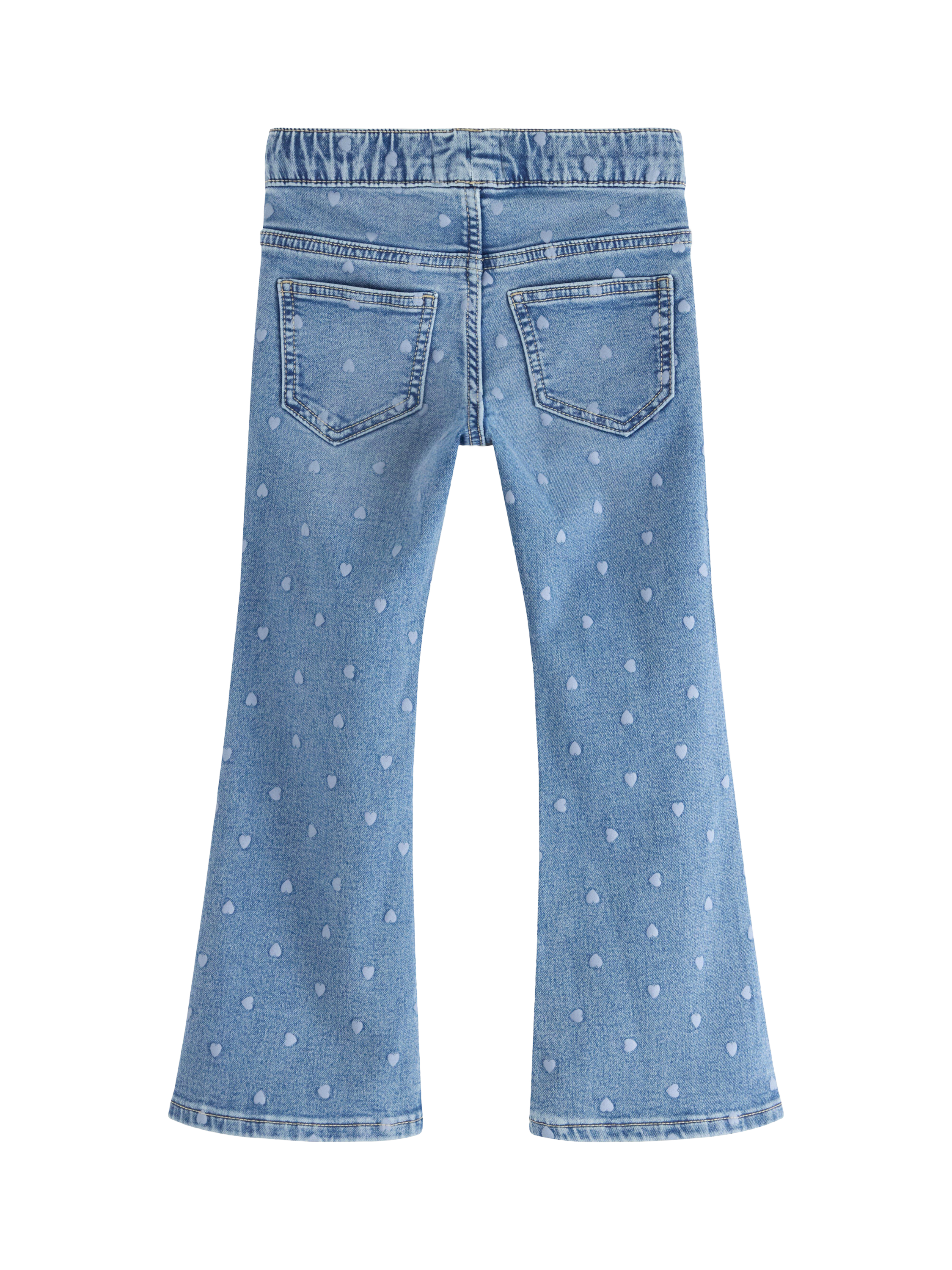Product image 5 of 6, which shows Lindex Kids' Freyja Denim Flared Jeans, Blue, 3-4 years