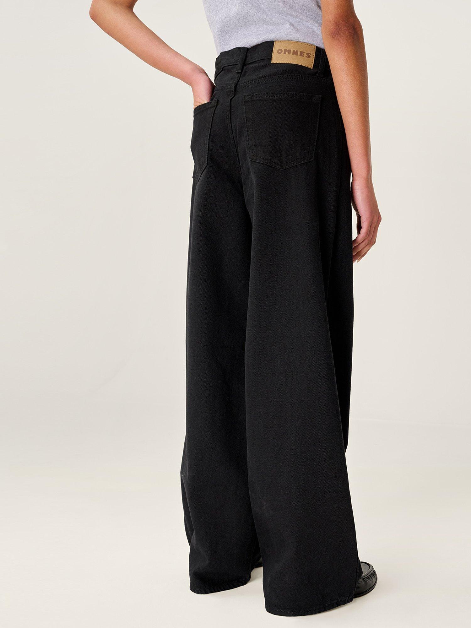 Product image 2 of 5, which shows OMNES Connie Wide Leg Jeans, Washed Black, 6