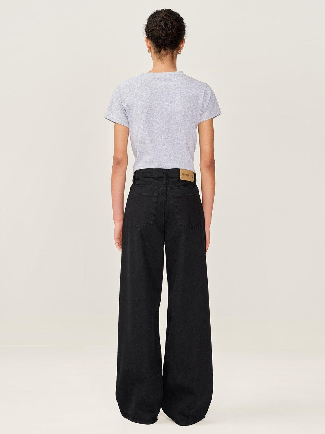 Product image 3 of 5, which shows OMNES Connie Wide Leg Jeans, Washed Black, 6
