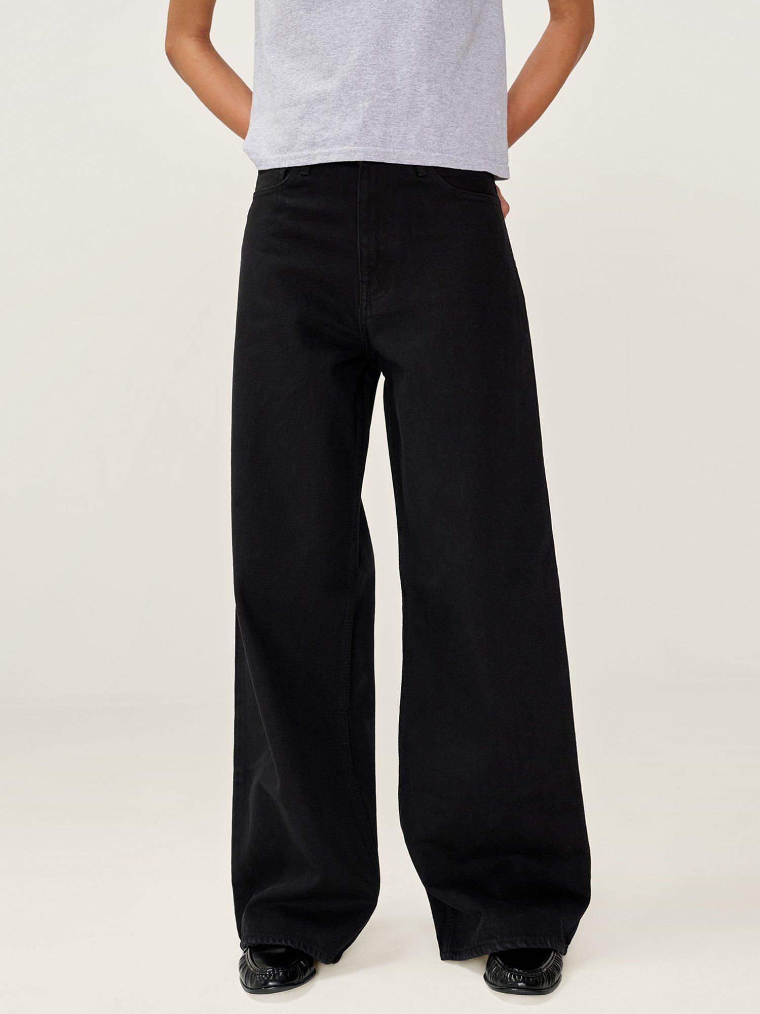 Product image 4 of 5, which shows OMNES Connie Wide Leg Jeans, Washed Black, 6