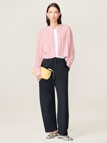 OMNES Ezra Barrel Leg Trousers, Black, Black