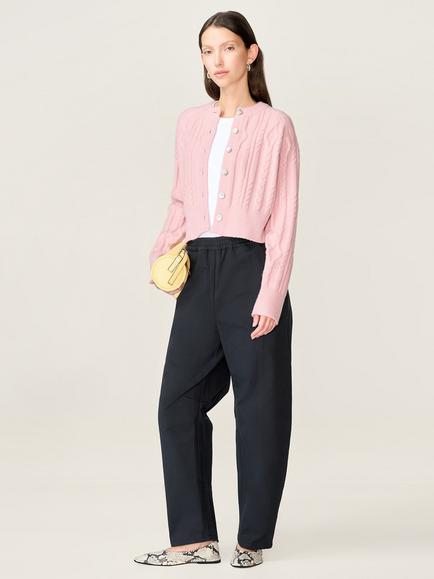 OMNES Ezra Barrel Leg Trousers, Black - view 2, Black