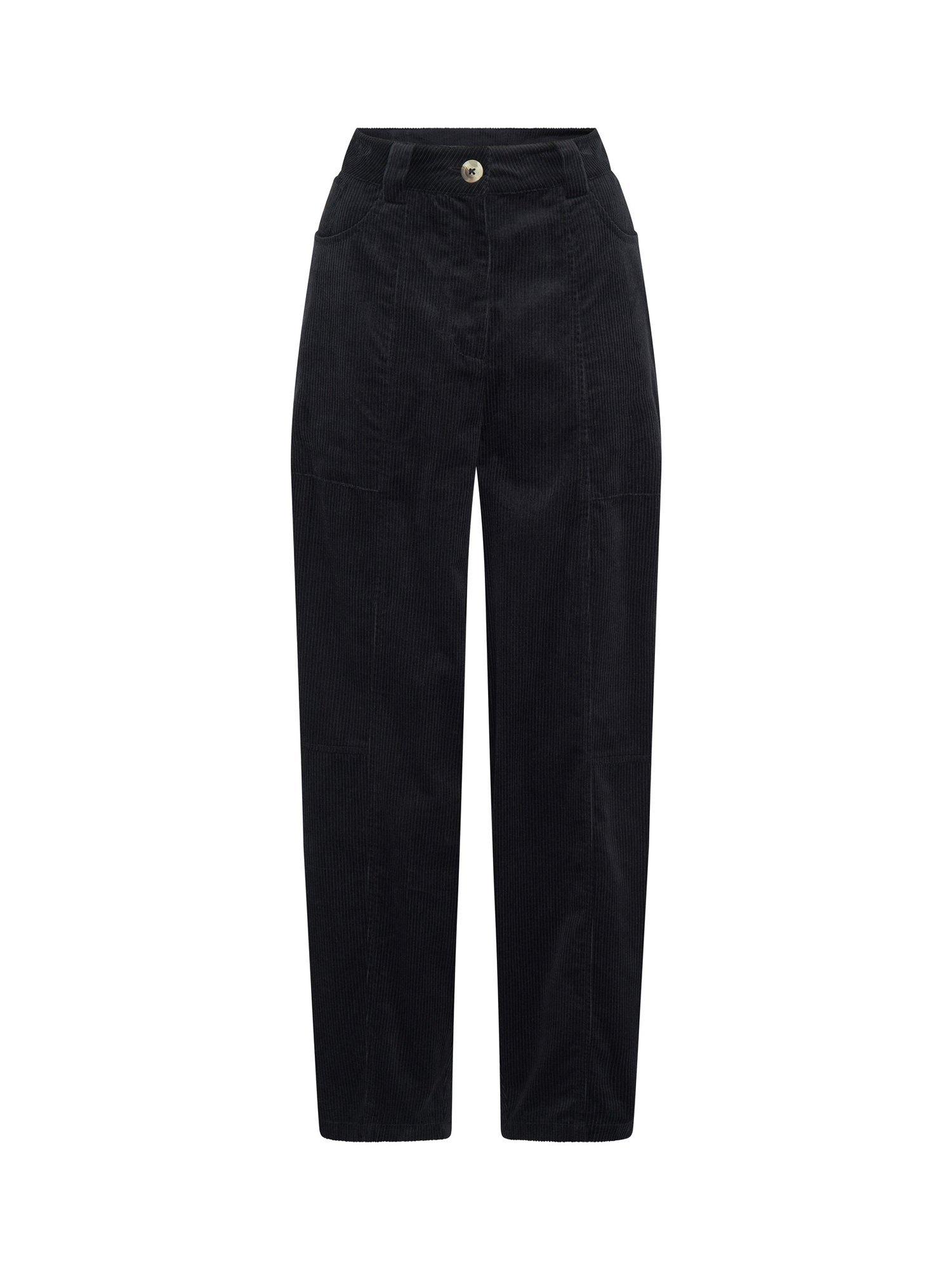 Product image 5 of 5, which shows OMNES Kai Barrel Leg Corduroy Trousers, Black, 6