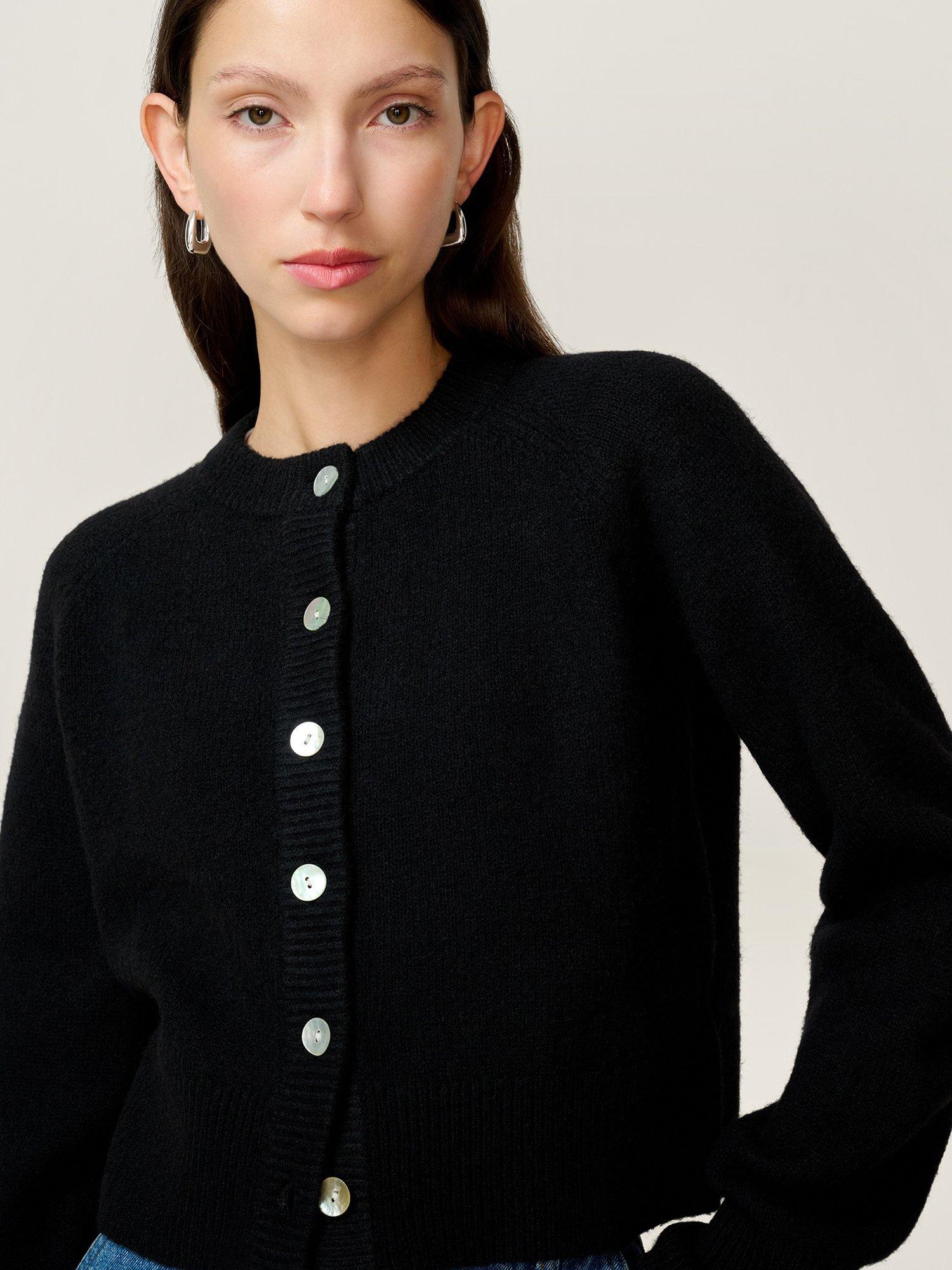 Product image 1 of 4, which shows OMNES August Cardigan, Black, XS