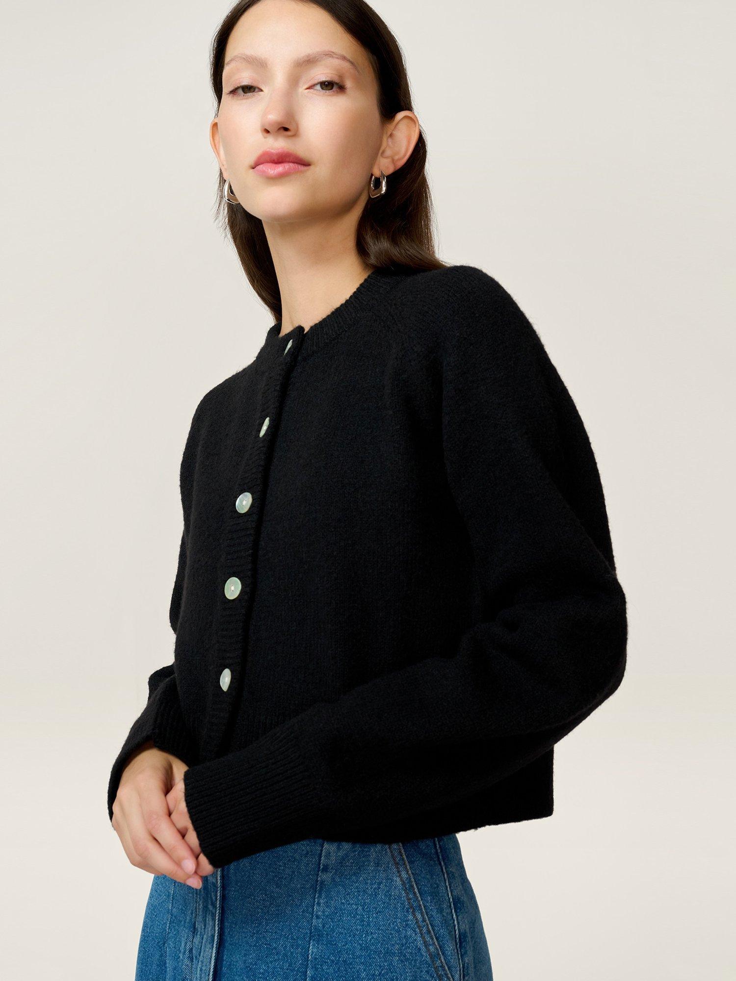 Product image 2 of 4, which shows OMNES August Cardigan, Black, XS