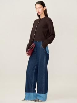 OMNES August Long Sleeve Cardigan - view 2, Chocolate