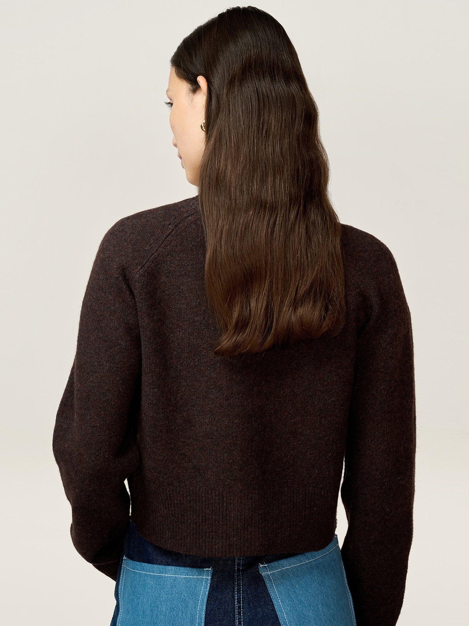 Product image 3 of 4, which shows OMNES August Long Sleeve Cardigan, Chocolate, XS