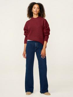 OMNES Clementine Wool Blend Crew Neck Jumper, Burgundy