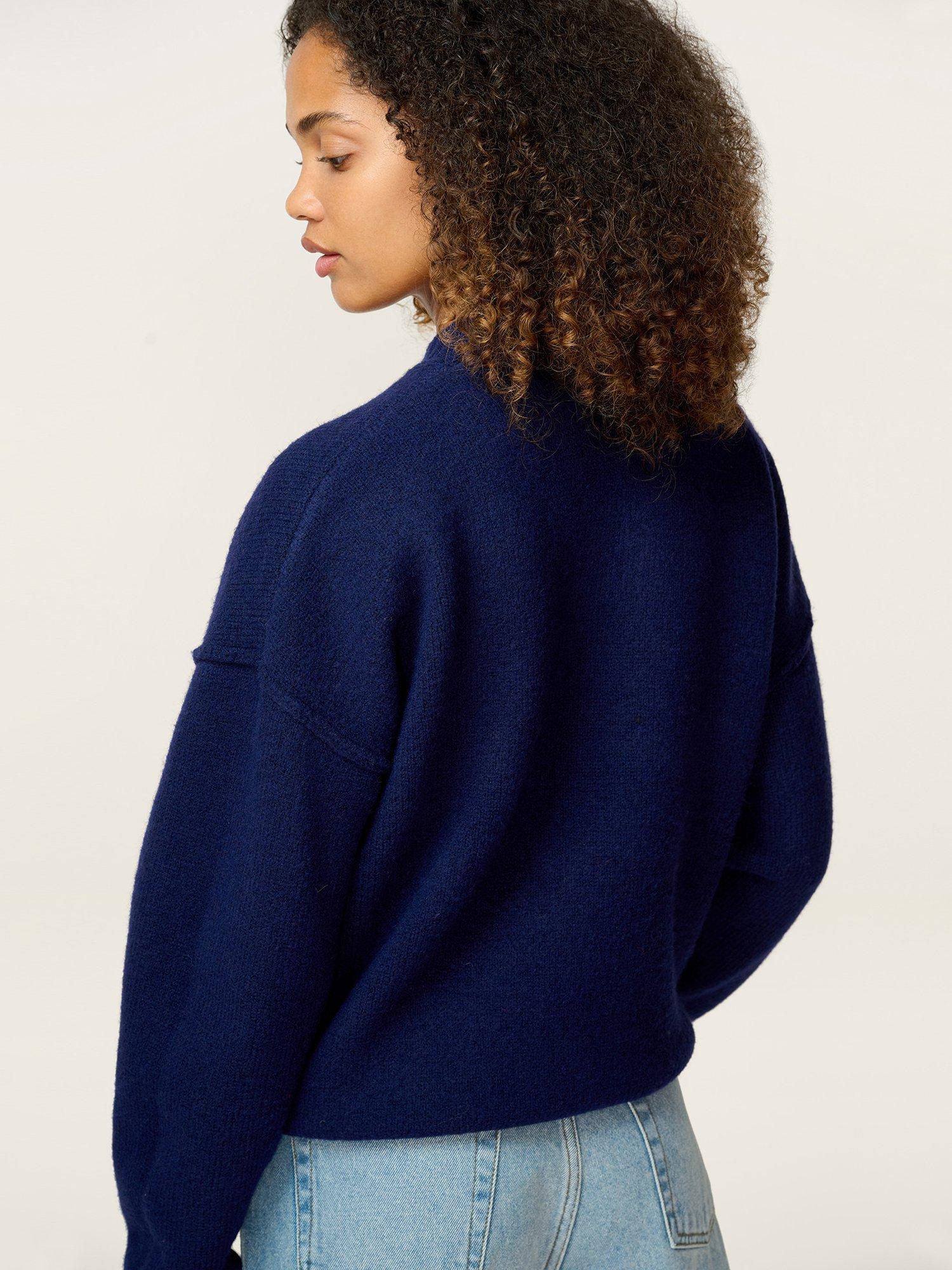 Product image 4 of 4, which shows OMNES Clementine Slouchy Jumper, Navy, XS