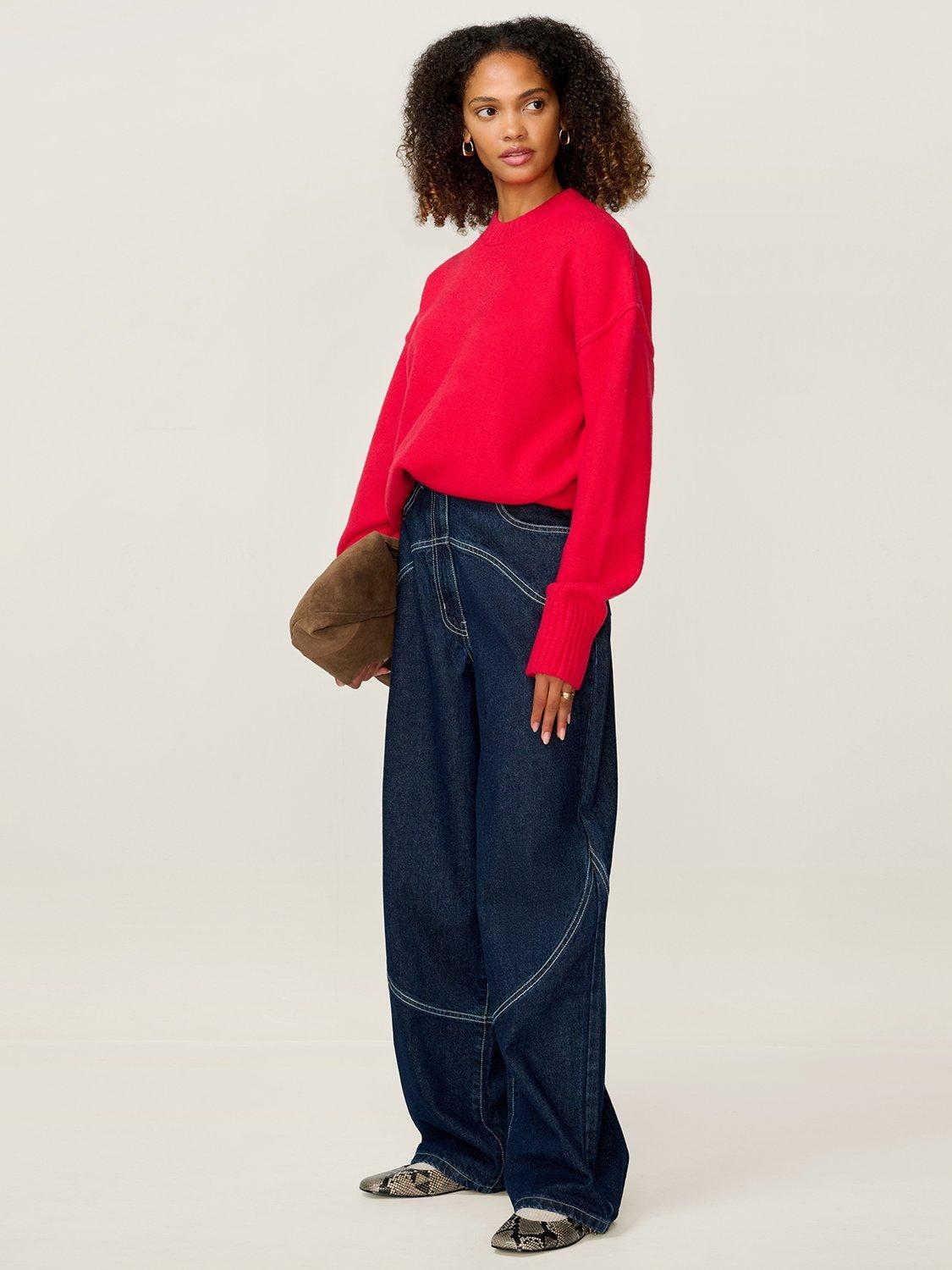 Product image 2 of 11, which shows OMNES Clementine Slouchy Jumper, Red, XS