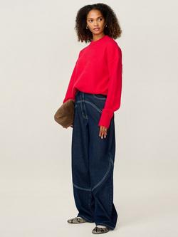 OMNES Clementine Slouchy Jumper, Red - view 2, Red