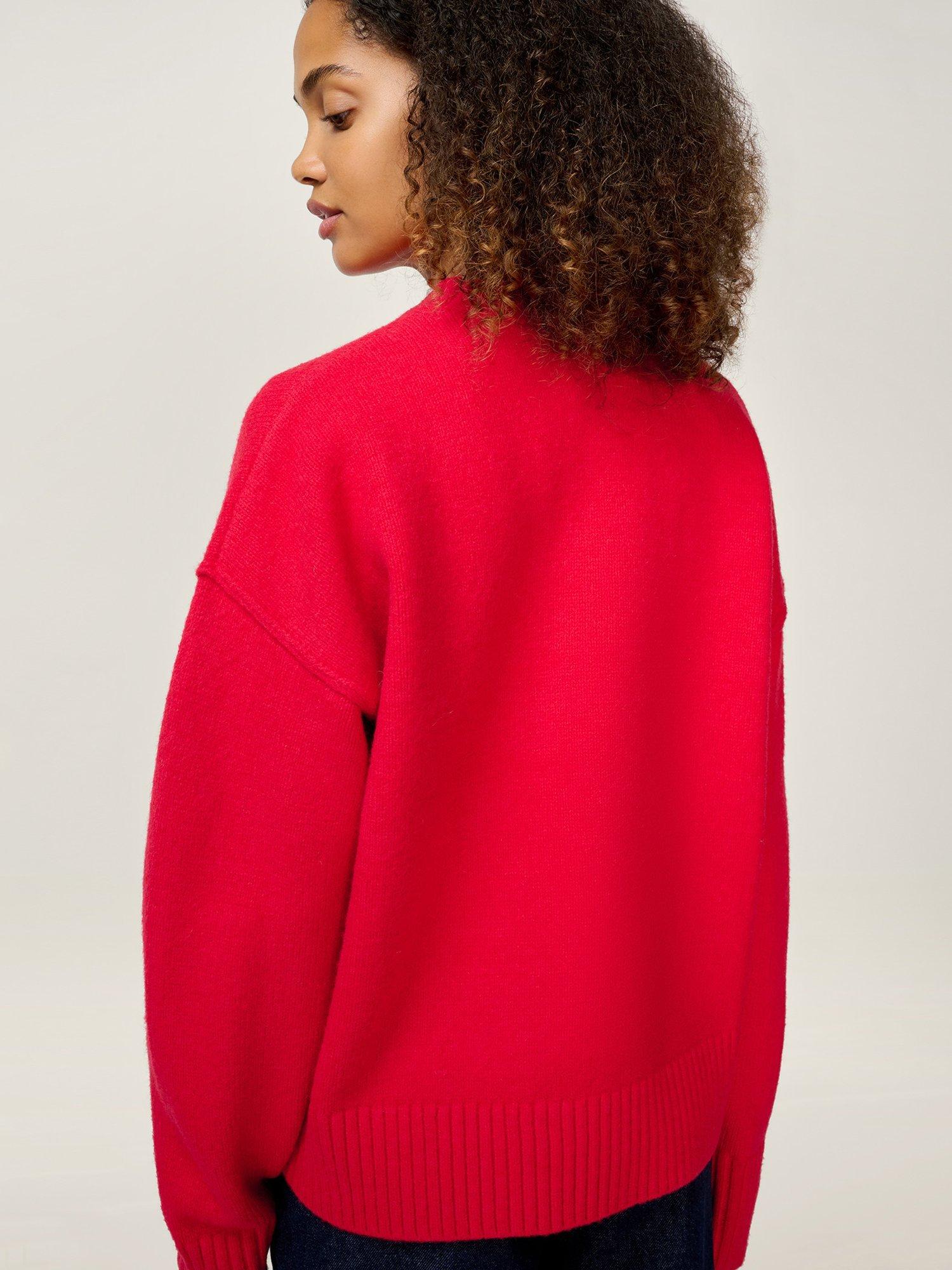 Product image 4 of 11, which shows OMNES Clementine Slouchy Jumper, Red, XS