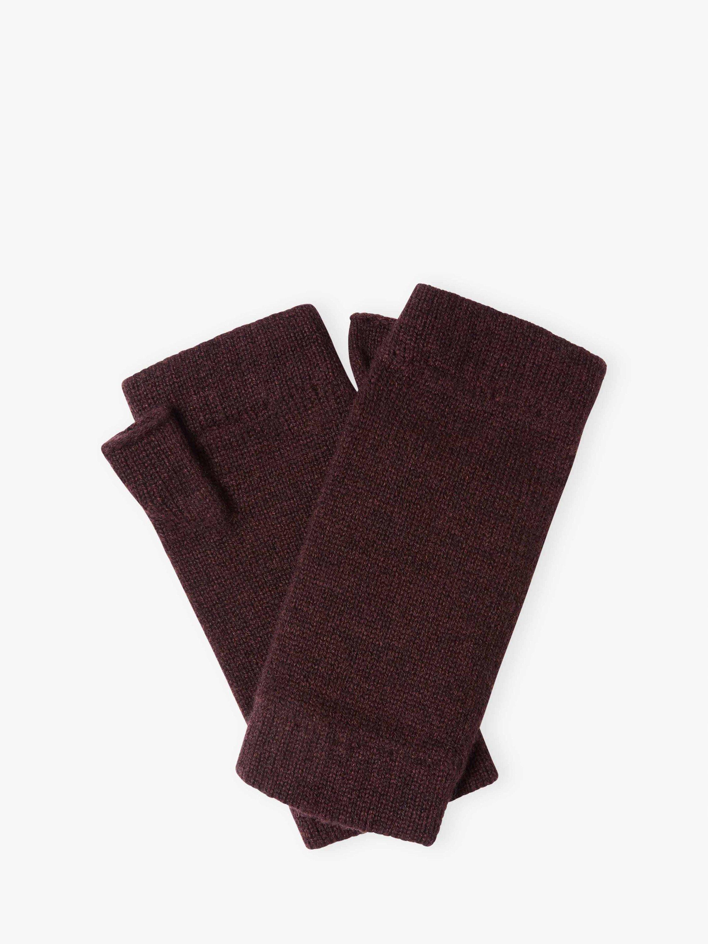 Product image 1 of 2, which shows Brora Pure Cashmere Wrist Warmers, Malt, One Size