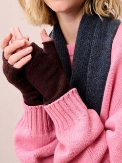 Brora Pure Cashmere Wrist Warmers - view 2, Malt