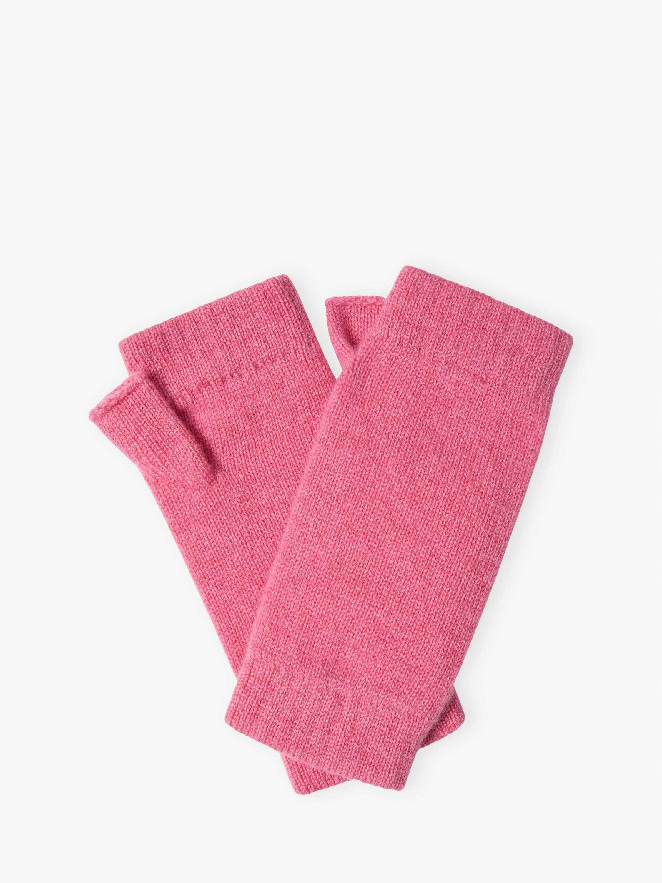 Product image 1 of 2, which shows Brora Pure Cashmere Wrist Warmers, Peony, One Size