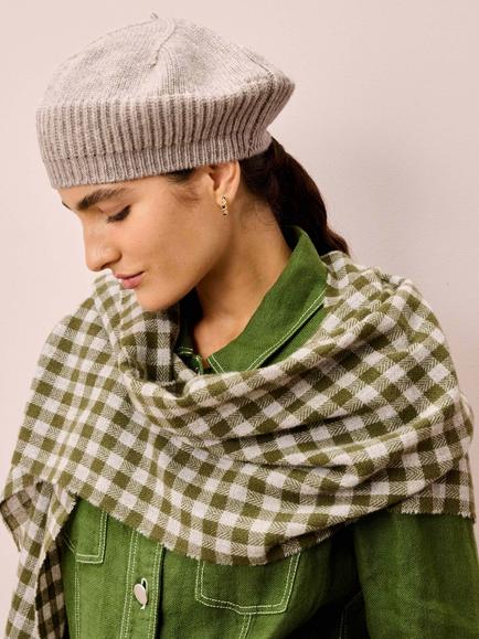 Brora Pure Cashmere Beret - view 2, Ash