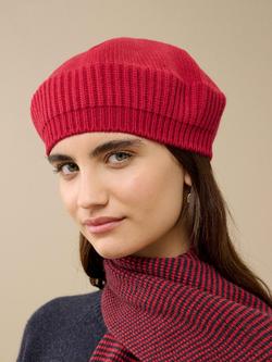 Brora Pure Cashmere Beret - view 2, Garnet