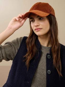 Brora Corduroy Basketball Cap, Copper - view 2, Copper