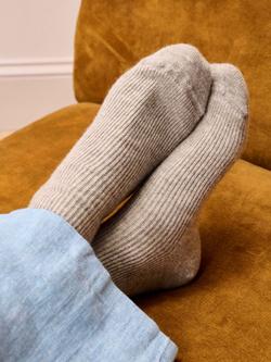 Brora Plain Cashmere Rich Socks - view 2, Ash