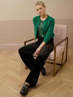 Brora Textured Alpaca Wool Rich Cardigan - view 2, Emerald