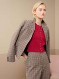 Brora Cropped Pure Cashmere Cardigan, Garnet