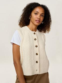 OMNES Matilda Wool Blend Vest, Cream, Cream