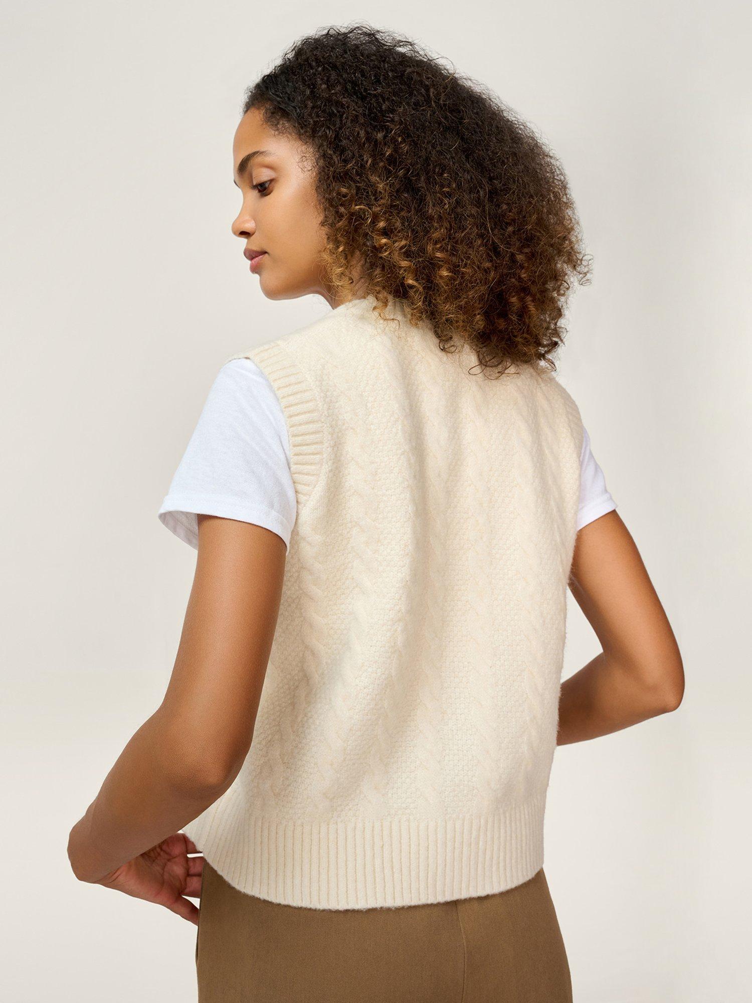 Product image 3 of 4, which shows OMNES Matilda Wool Blend Vest, Cream, XS