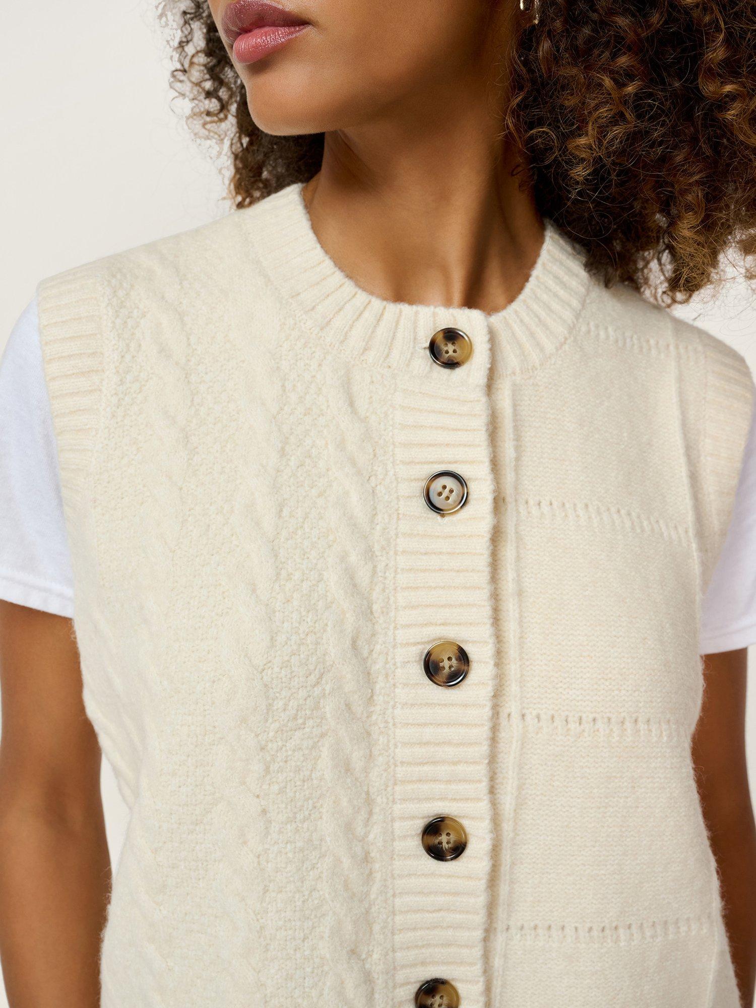 Product image 4 of 4, which shows OMNES Matilda Wool Blend Vest, Cream, XS