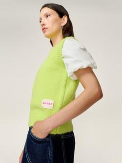 OMNES Riri Wool Blend Sleeveless Crew Neck Vest - view 2, Lime