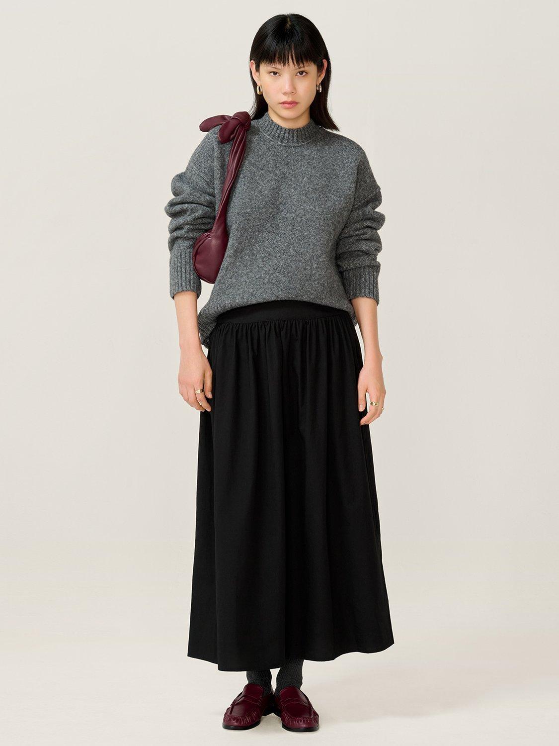 Product image 1 of 5, which shows OMNES Darcie Drop Waist Skirt, Black, 6