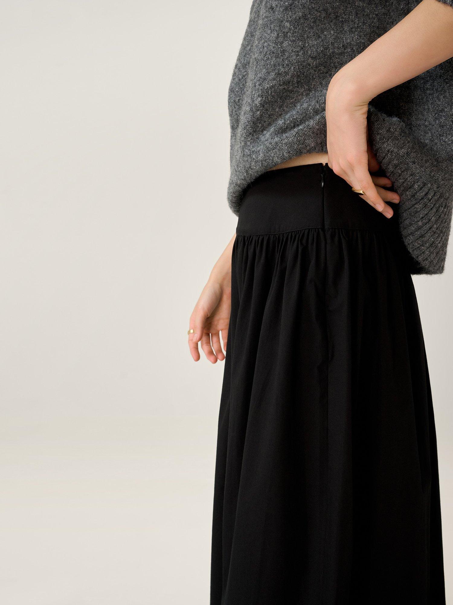 Product image 4 of 5, which shows OMNES Darcie Drop Waist Skirt, Black, 6