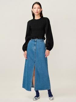 OMNES Kalloppe Textured Top, Black, Black