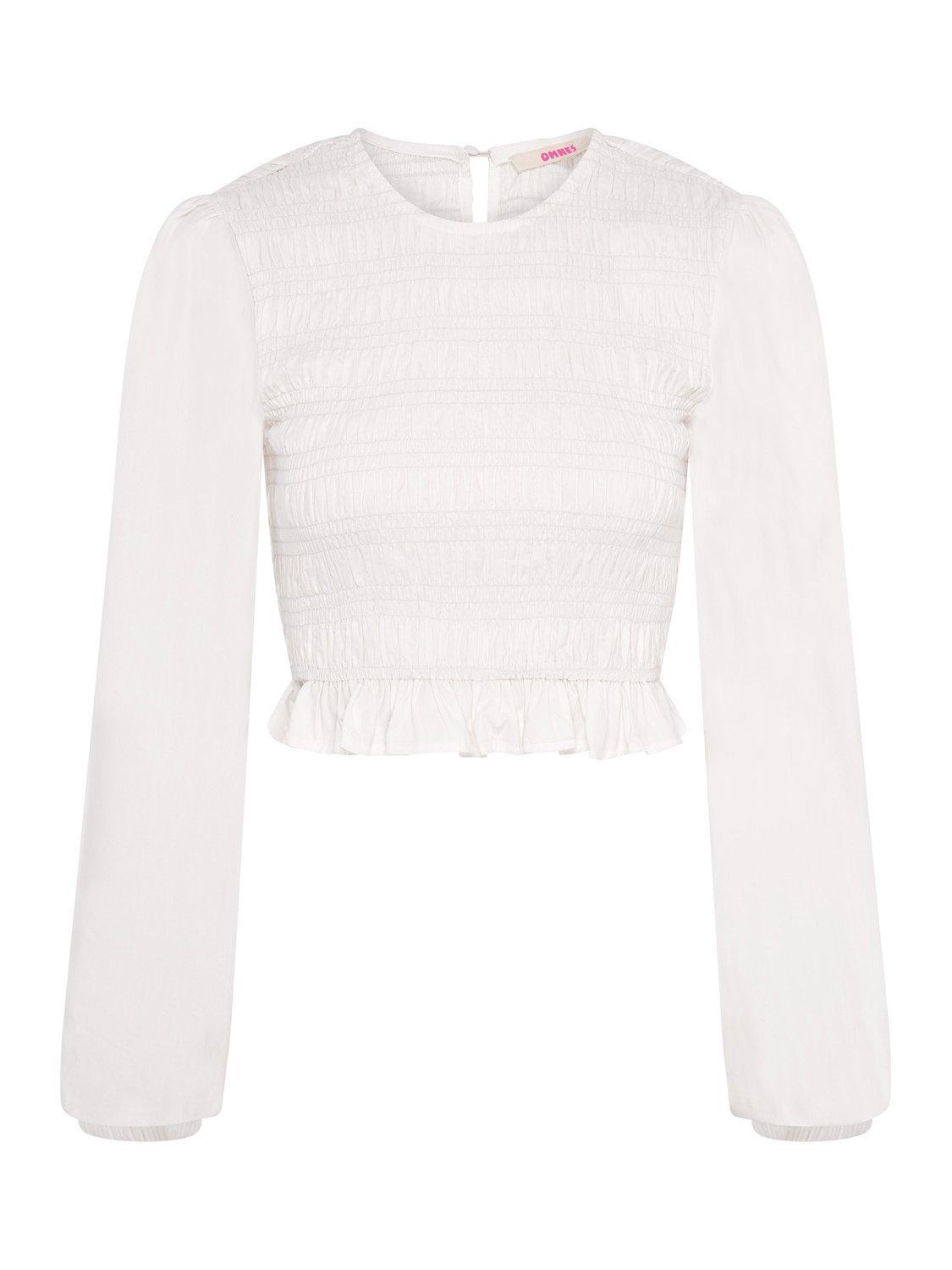 Product image 5 of 5, which shows OMNES Kalloppe Textured Top, White, 6
