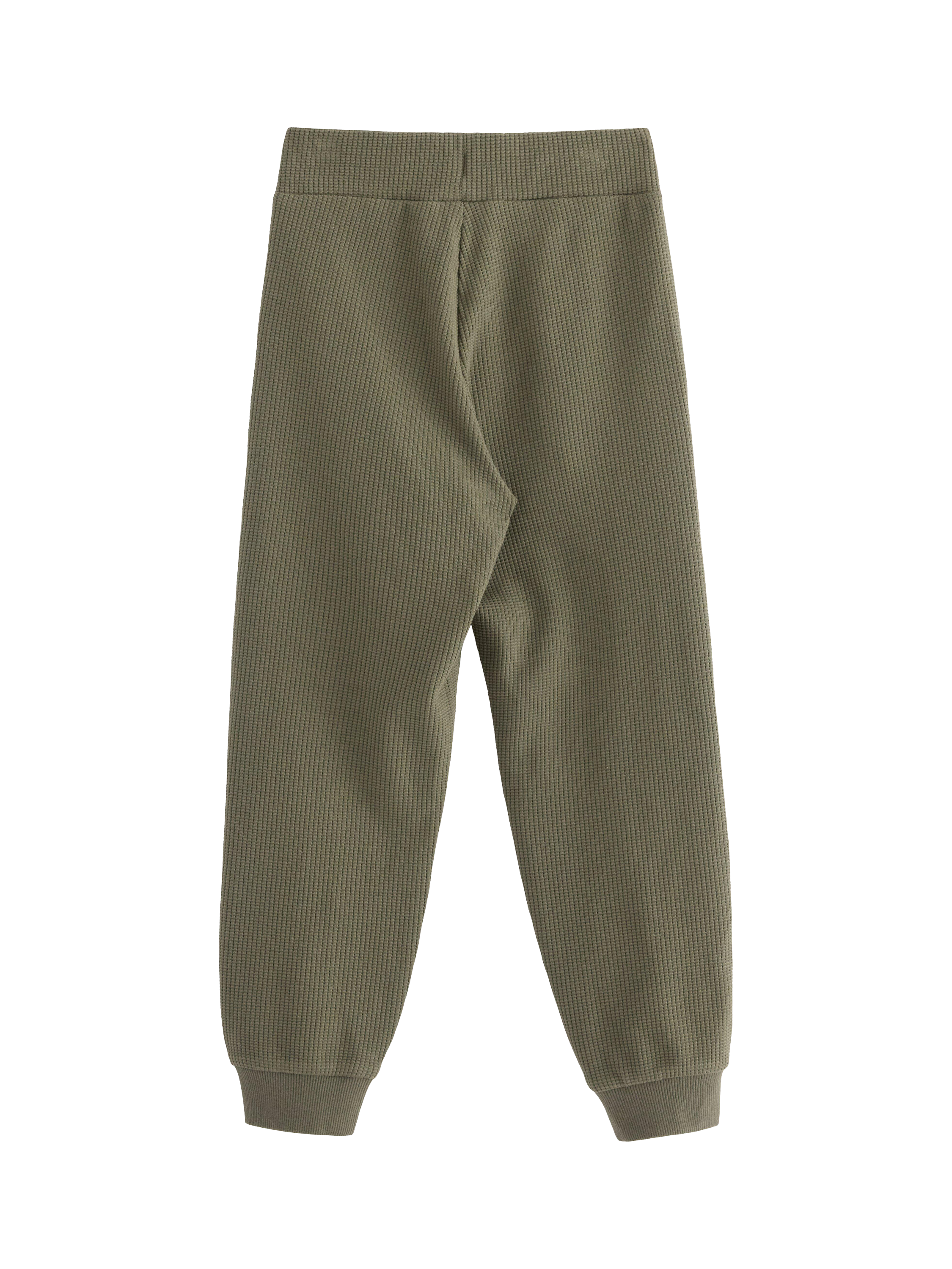 Product image 2 of 3, which shows Lindex Kids' Cotton Blend Knee Applique Joggers, Dusty Khaki, 4-5 years