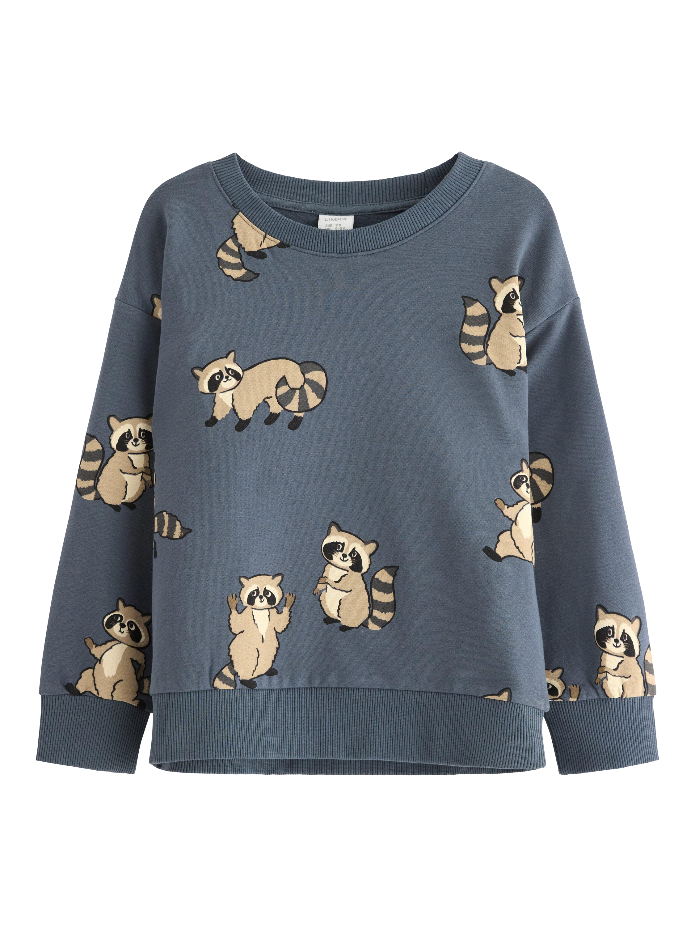 Product image 1 of 3, which shows Lindex Kids' Cotton Blend Crew Neck Sweatshirt, Dark Grey, 2-3 years