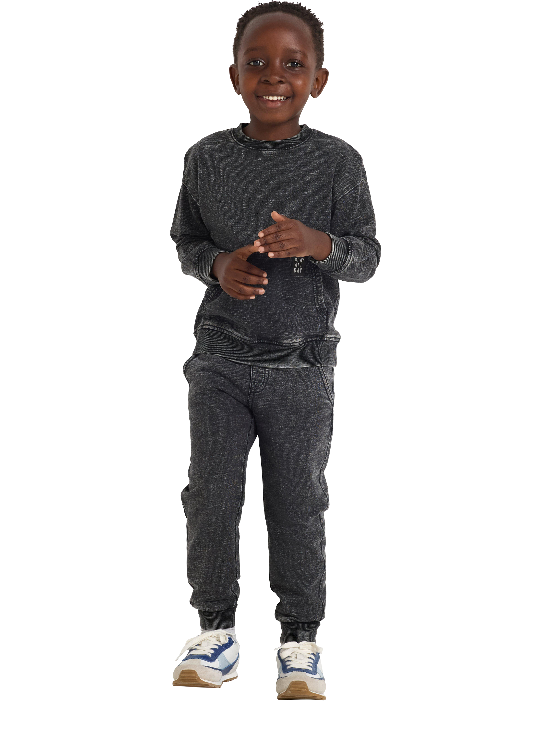 Product image 2 of 6, which shows Lindex Kids' Cotton Relaxed Sweatshirt, Black, 4-5 years