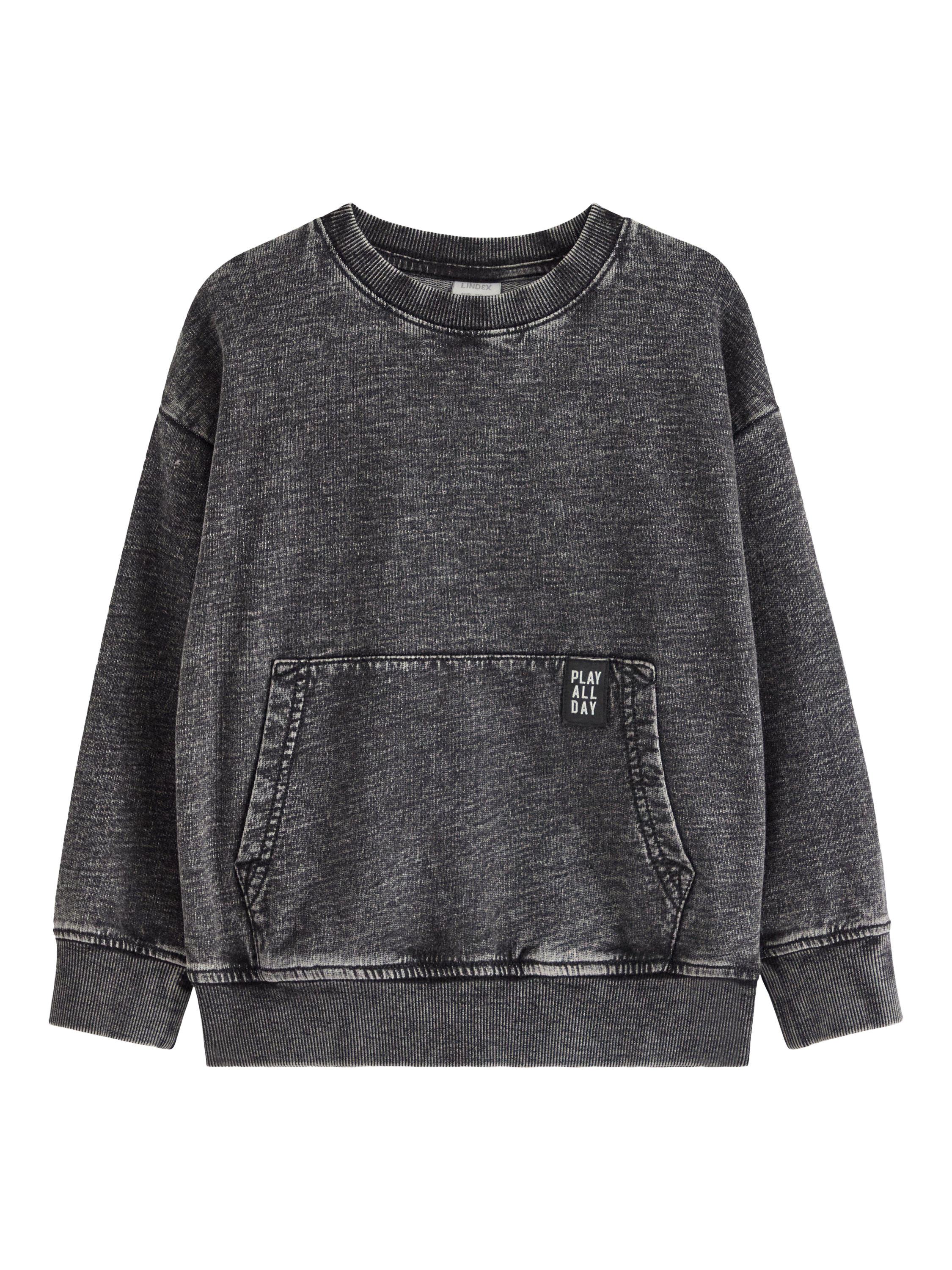 Product image 4 of 6, which shows Lindex Kids' Cotton Relaxed Sweatshirt, Black, 4-5 years