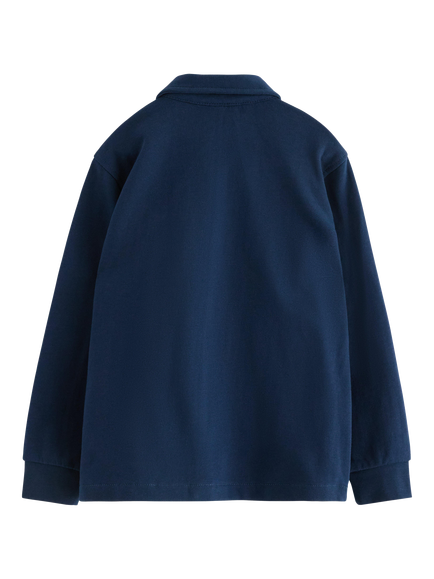 Lindex Kids' Cotton Long Sleeved Shirt, Dark Blue - view 2, Dark Blue