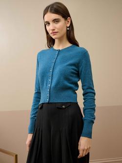 Brora Cropped Pure Cashmere Cardigan, Jay