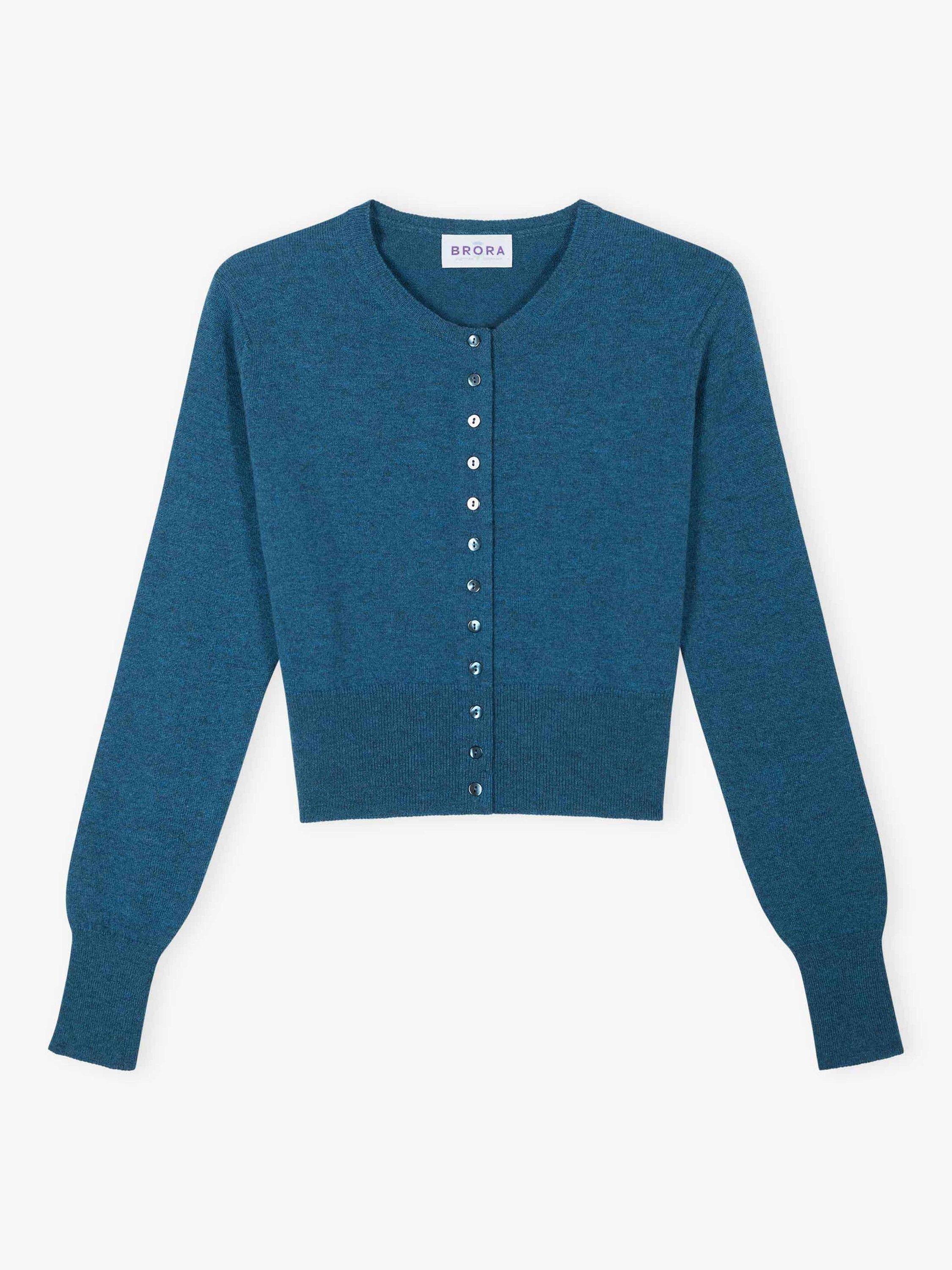Product image 5 of 5, which shows Brora Cropped Pure Cashmere Cardigan, Jay, 8