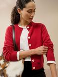 Brora Raglan Sleeve Pure Cashmere Cardigan, Garnet
