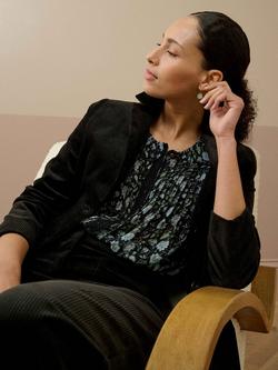 Brora Corduroy Open Neck Blazer, Seaweed - view 2, Seaweed