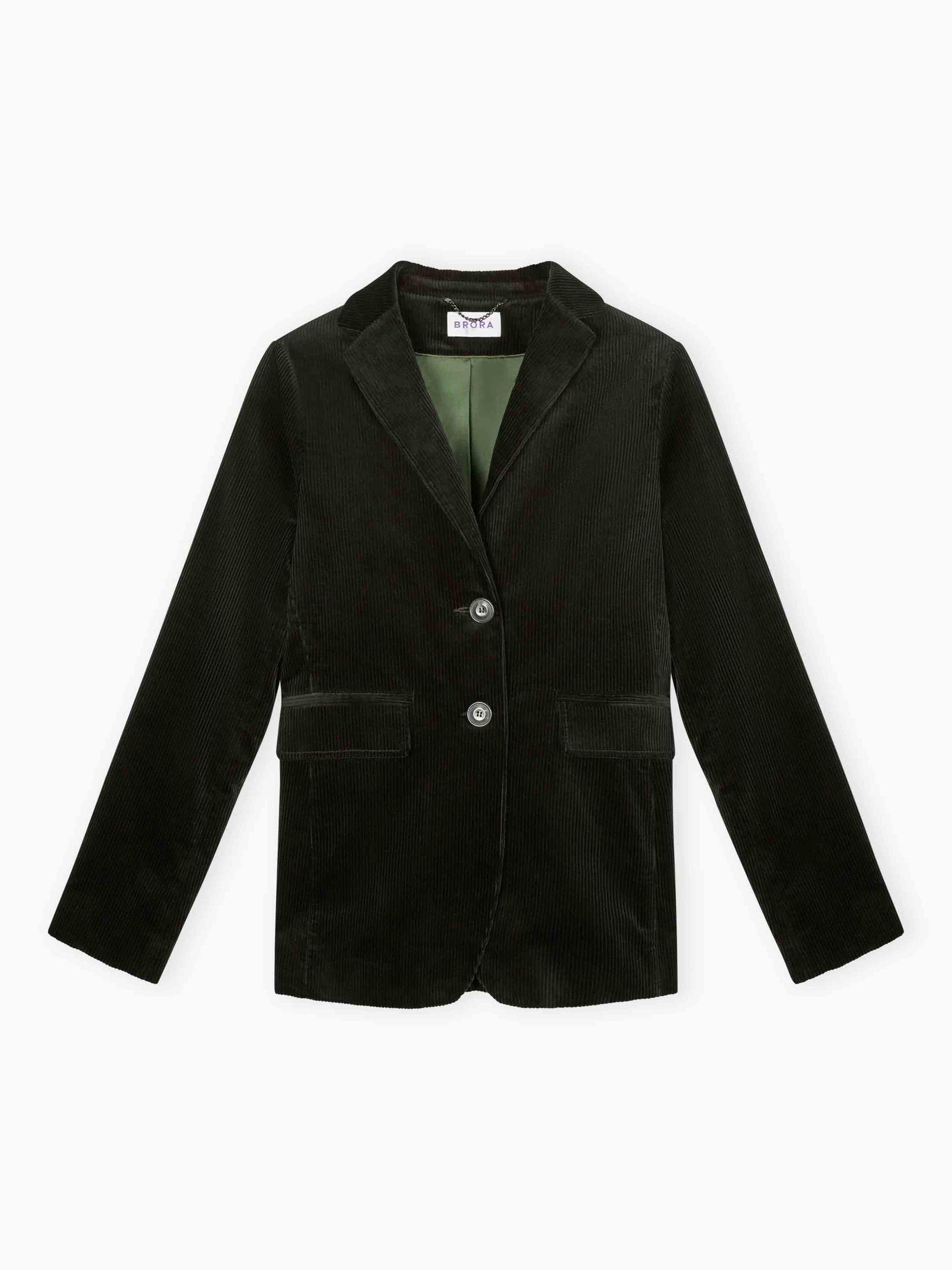 Product image 5 of 5, which shows Brora Corduroy Open Neck Blazer, Seaweed, 8